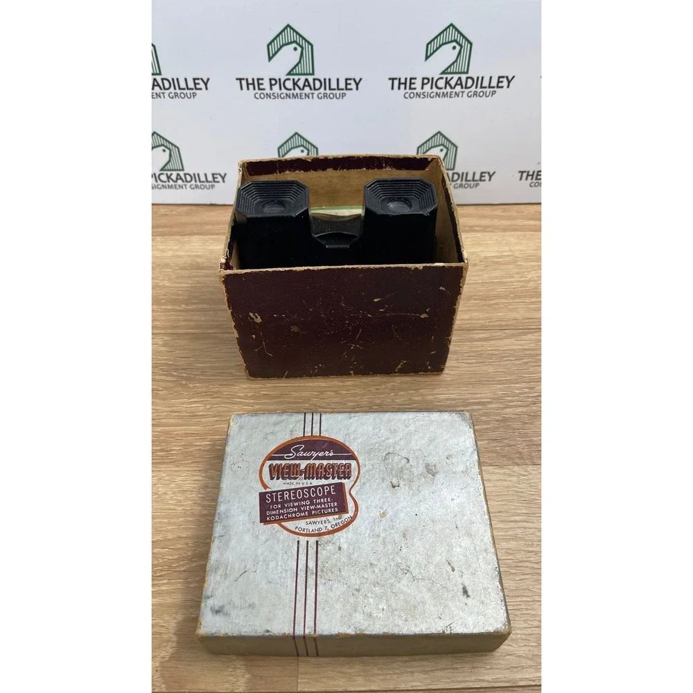 Vintage Sawyers View-Master Stereoscope Model B Black 3D Viewer w Original Box